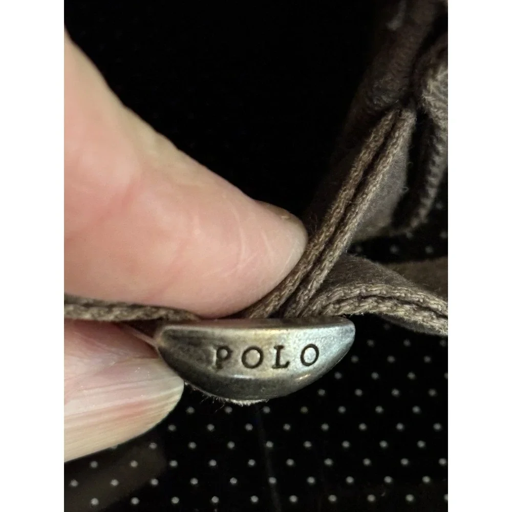 Vin Polo Ralph Lauren Brown Chino Baseball Cap Hat White Pony Strapback OSFA[Y]